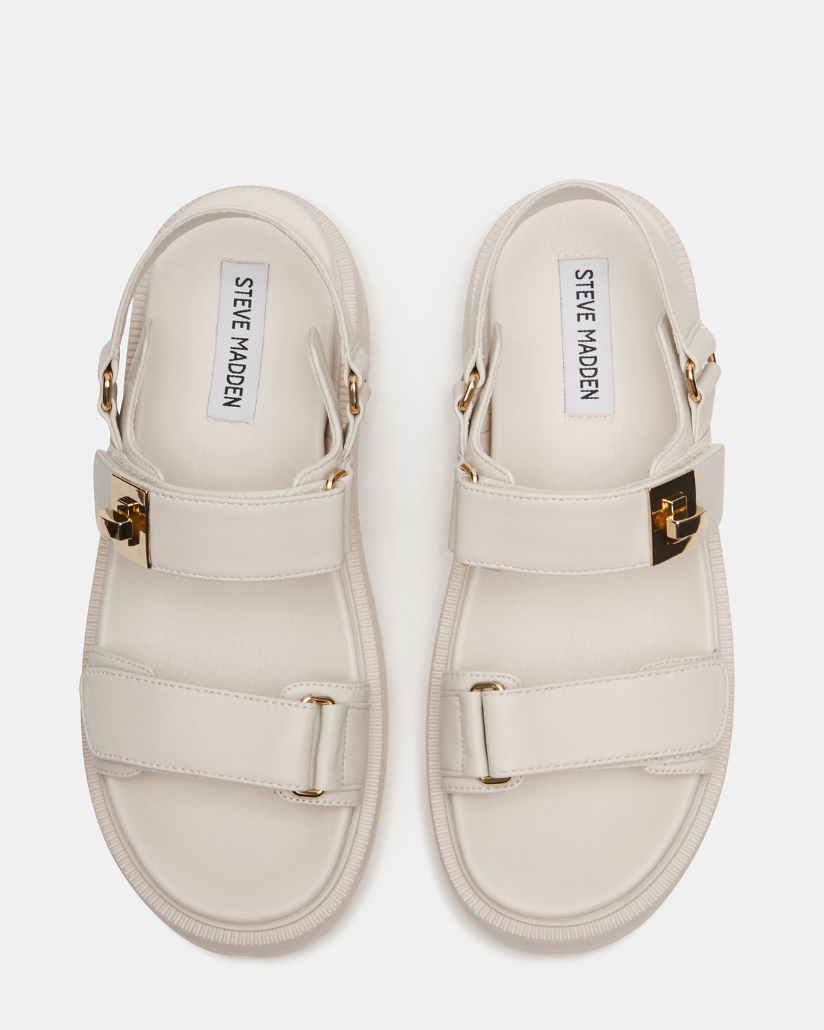 Steve Madden SUPERMONA Bone Leather Women's Platform Sandal