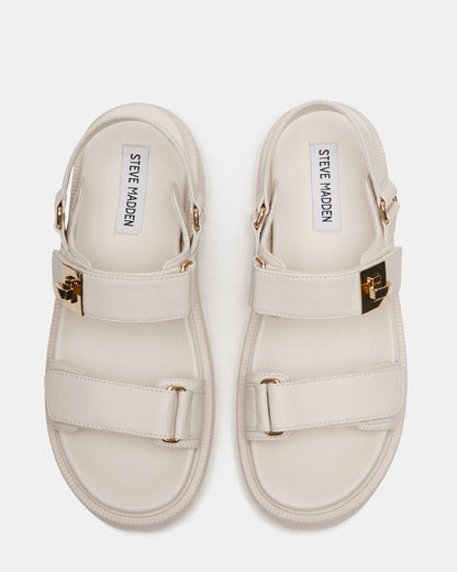 Steve Madden SUPERMONA Bone Leather Women's Platform Sandal