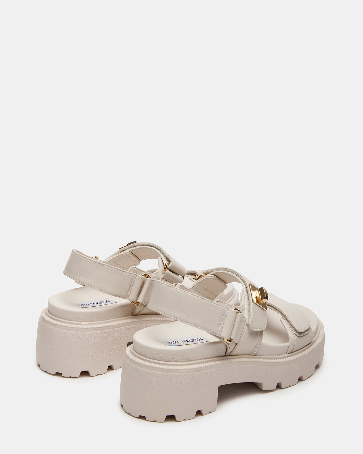 Steve Madden SUPERMONA Bone Leather Women's Platform Sandal