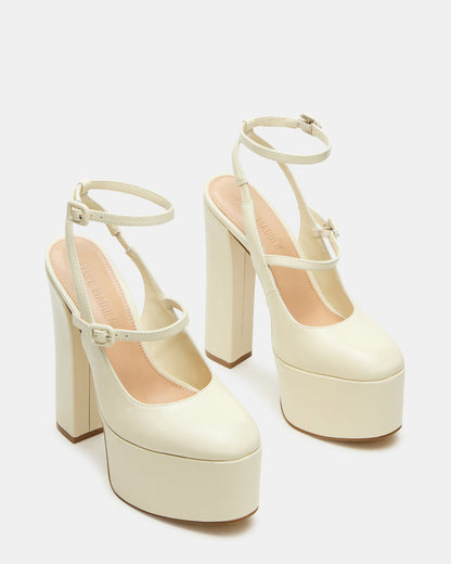 Steve Madden SCOTLYN Bone Leather Women's Platform Block Heel