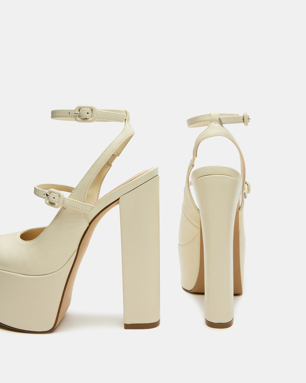 Steve Madden SCOTLYN Bone Leather Women's Platform Block Heel