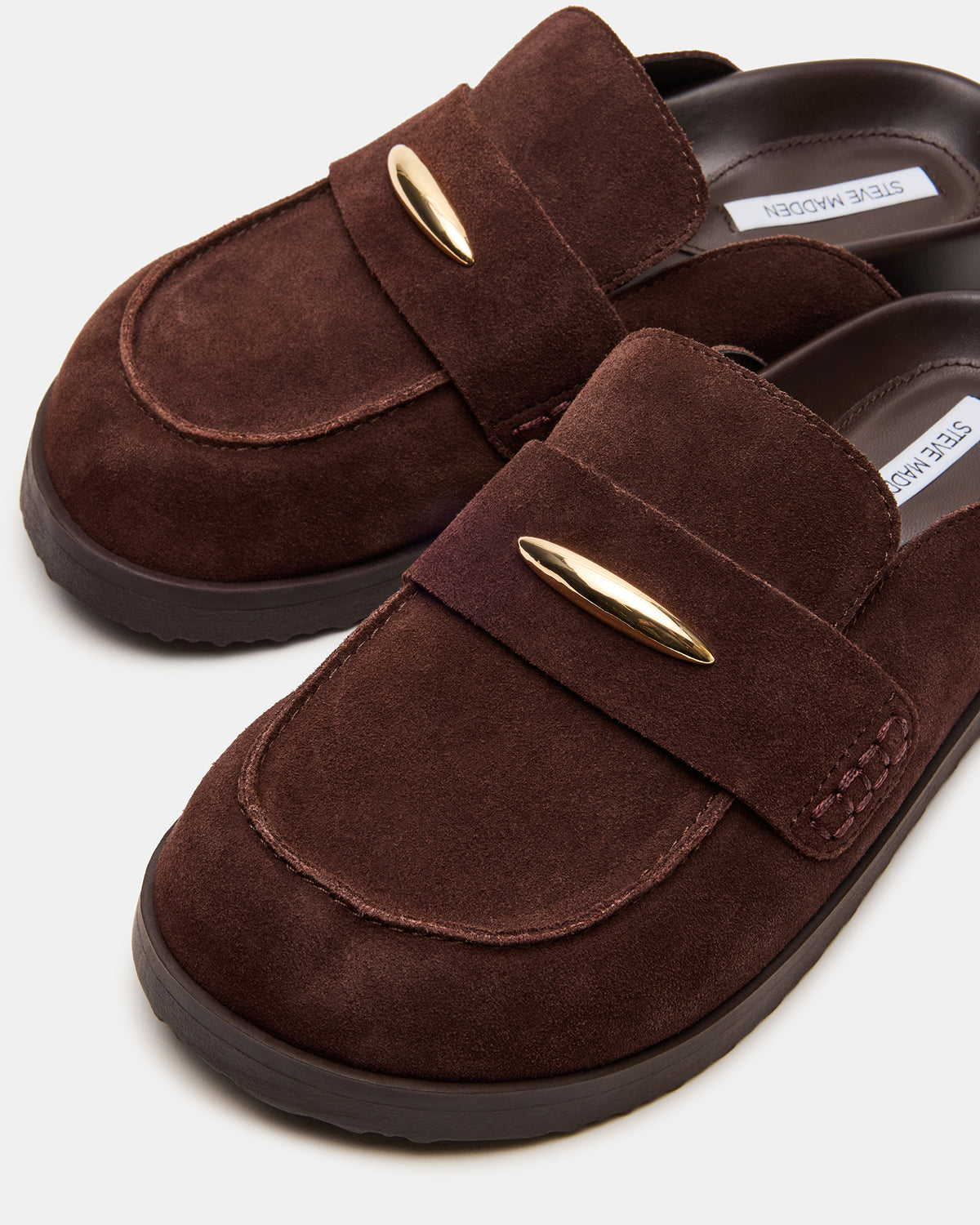 Steve Madden TOBIN Brown Suede Slip-On Mule Women's Flat