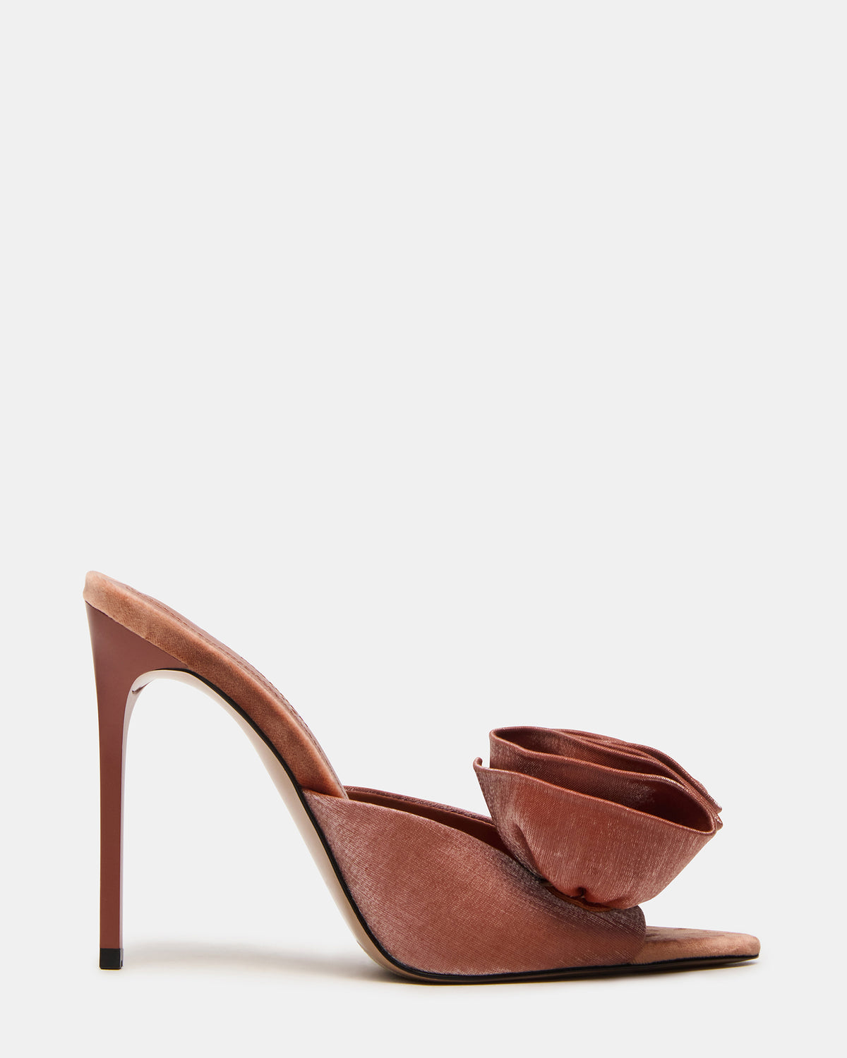 Steve Madden AFFINITY Rust Satin Pointed-Toe Stiletto Mule Women's Heel