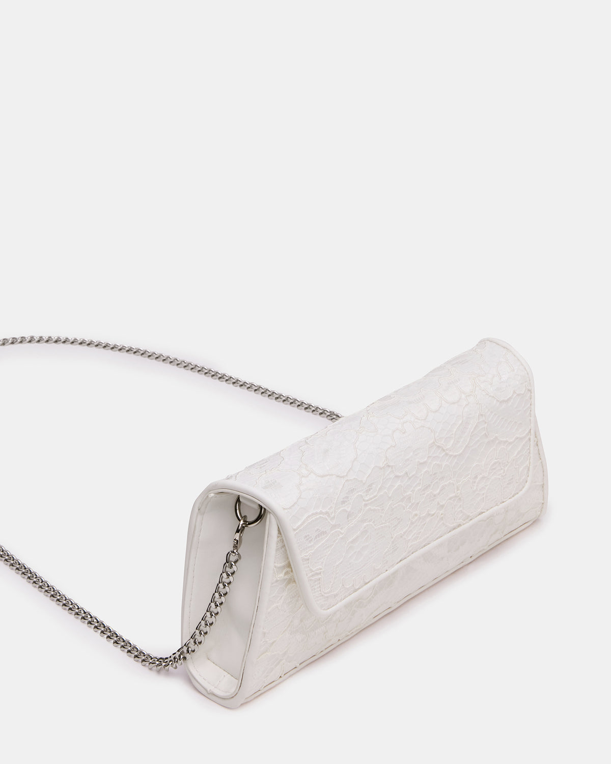 Steve Madden AVANT Bag White Lace French Binding Trapezoid Crossbody Clutch Handbag