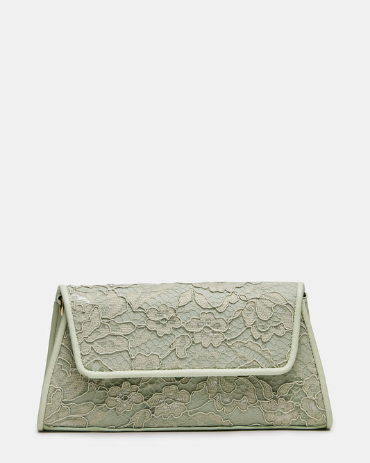 Steve Madden AVANT Bag Pistachio French Binding Trapezoid Crossbody Clutch Handbag