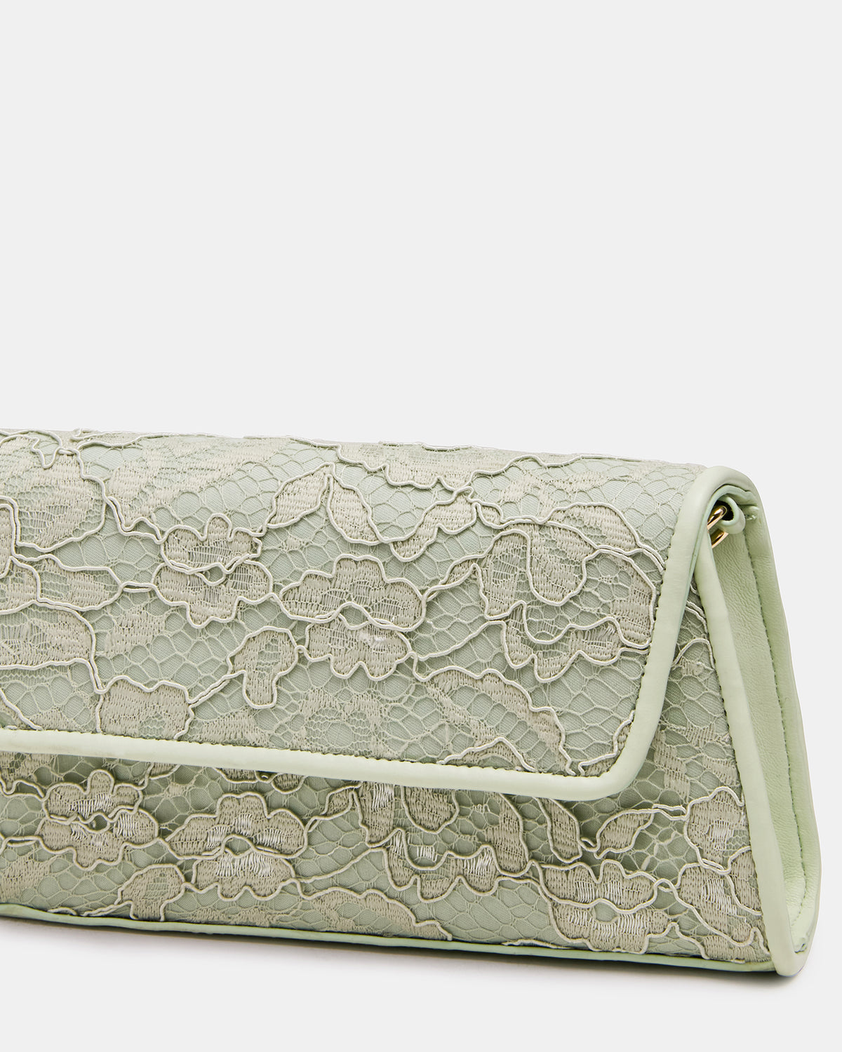 Steve Madden AVANT Bag Pistachio French Binding Trapezoid Crossbody Clutch Handbag
