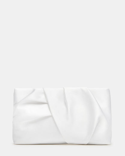 Steve Madden LILIA Bag White Elongated Pleated Crossbody Clutch Handbag