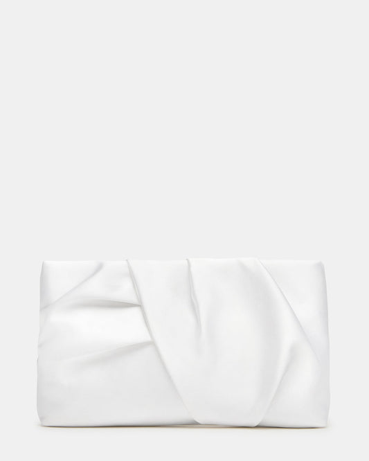 Steve Madden LILIA Bag White Elongated Pleated Crossbody Clutch Handbag