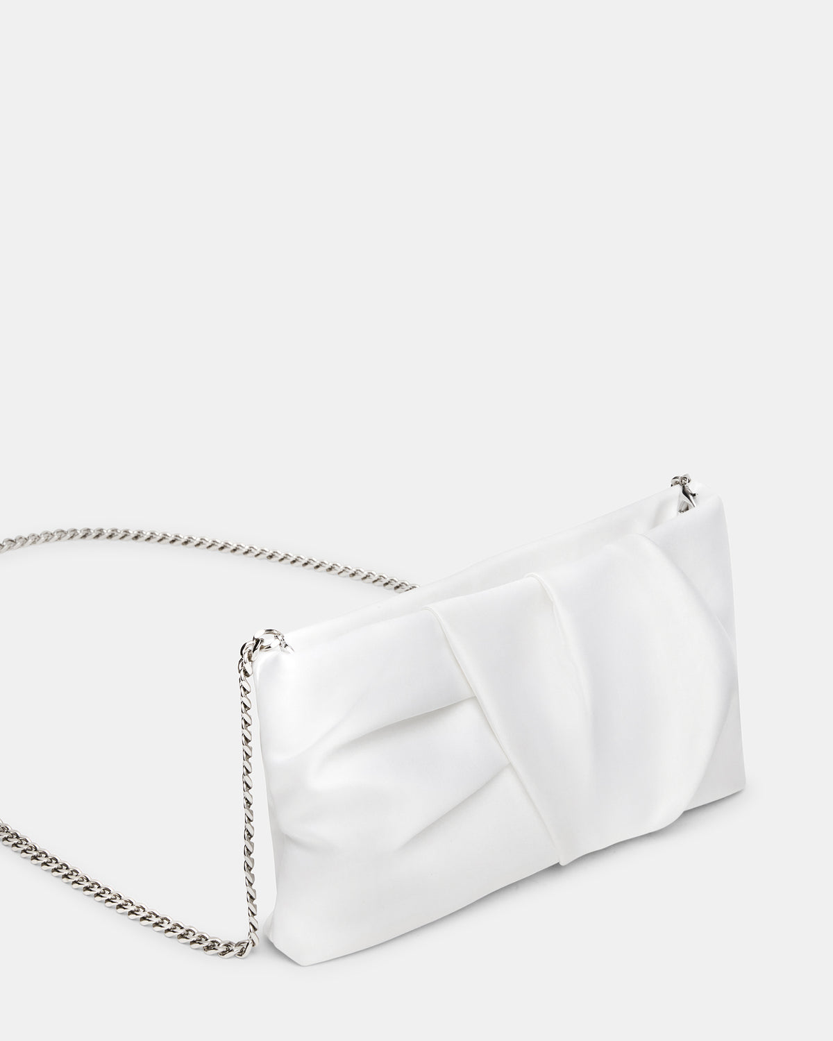 Steve Madden LILIA Bag White Elongated Pleated Crossbody Clutch Handbag