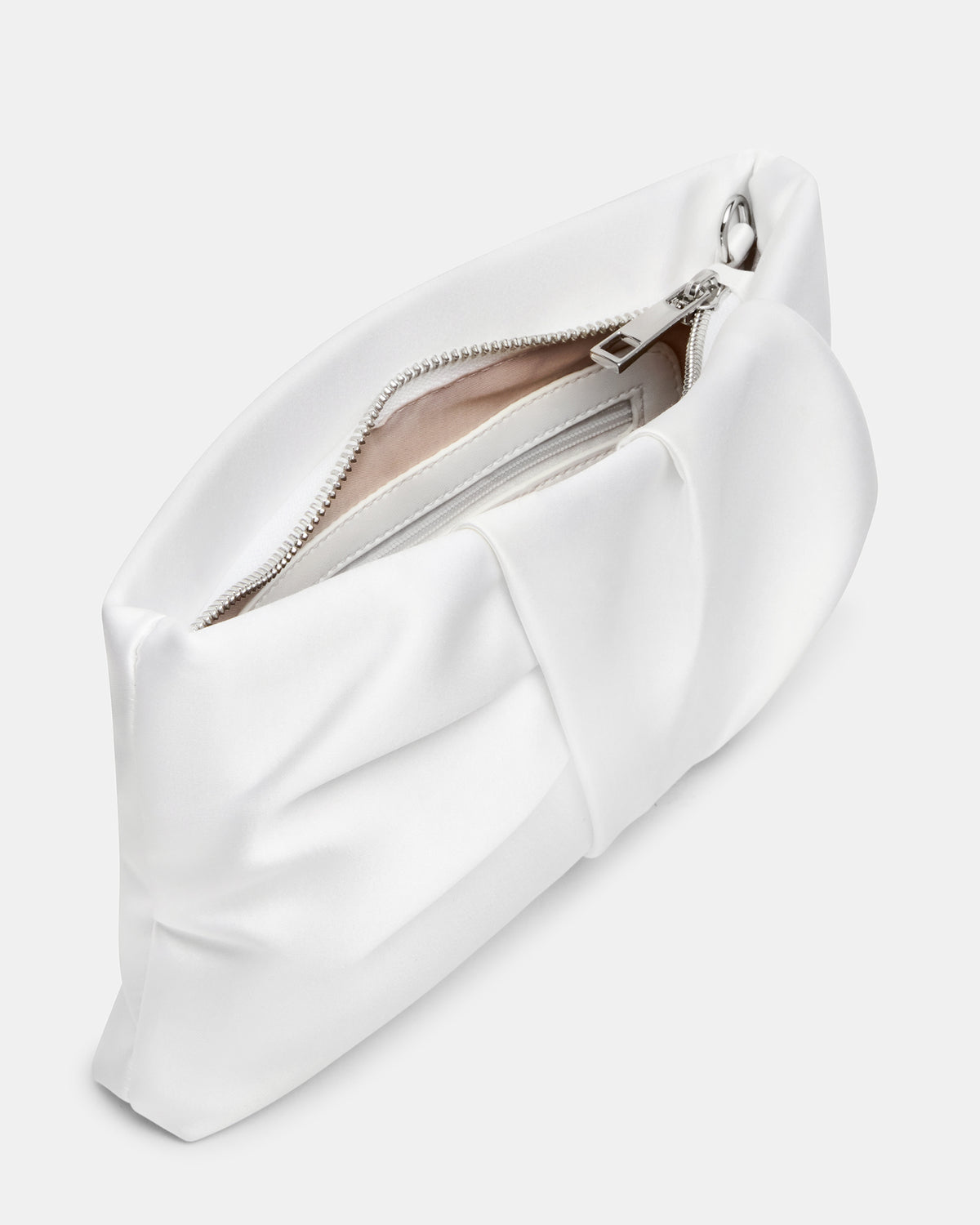 Steve Madden LILIA Bag White Elongated Pleated Crossbody Clutch Handbag
