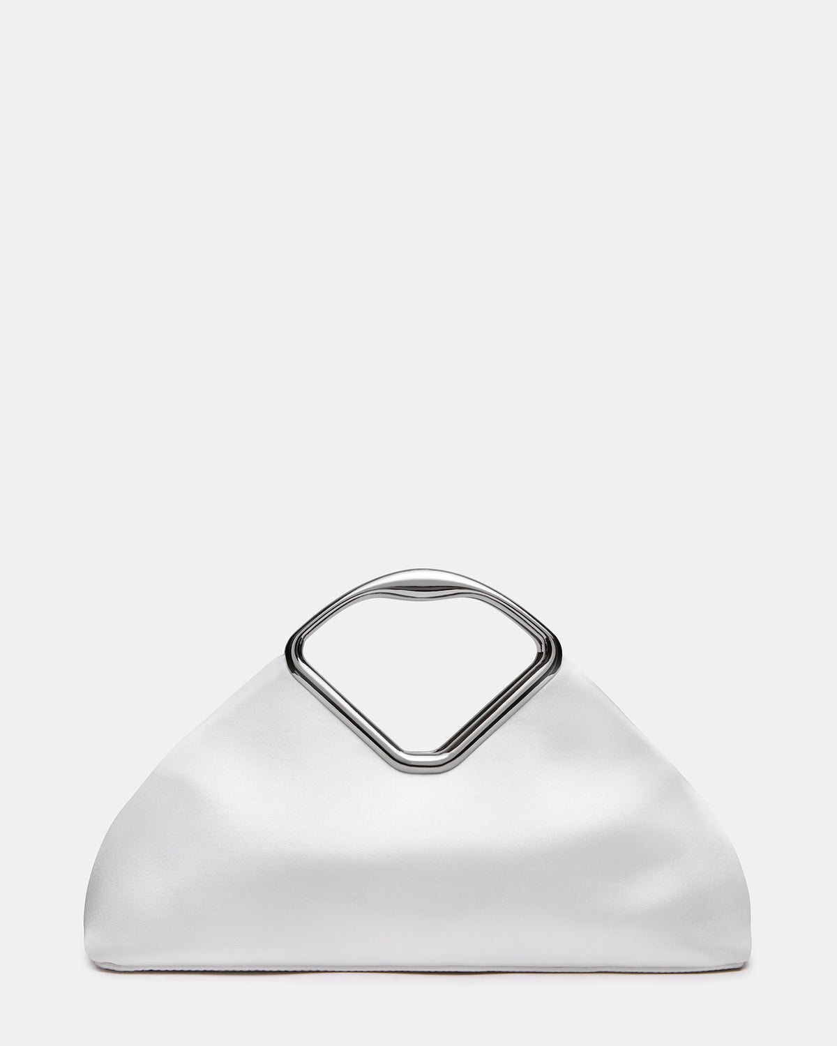 Steve Madden BARBARA Bag White Soft Satin Metal Bracelet Crossbody Clutch Handbag