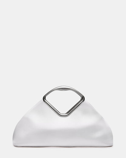 Steve Madden BARBARA Bag White Soft Satin Metal Bracelet Crossbody Clutch Handbag
