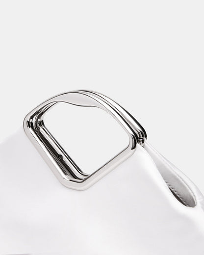 Steve Madden BARBARA Bag White Soft Satin Metal Bracelet Crossbody Clutch Handbag