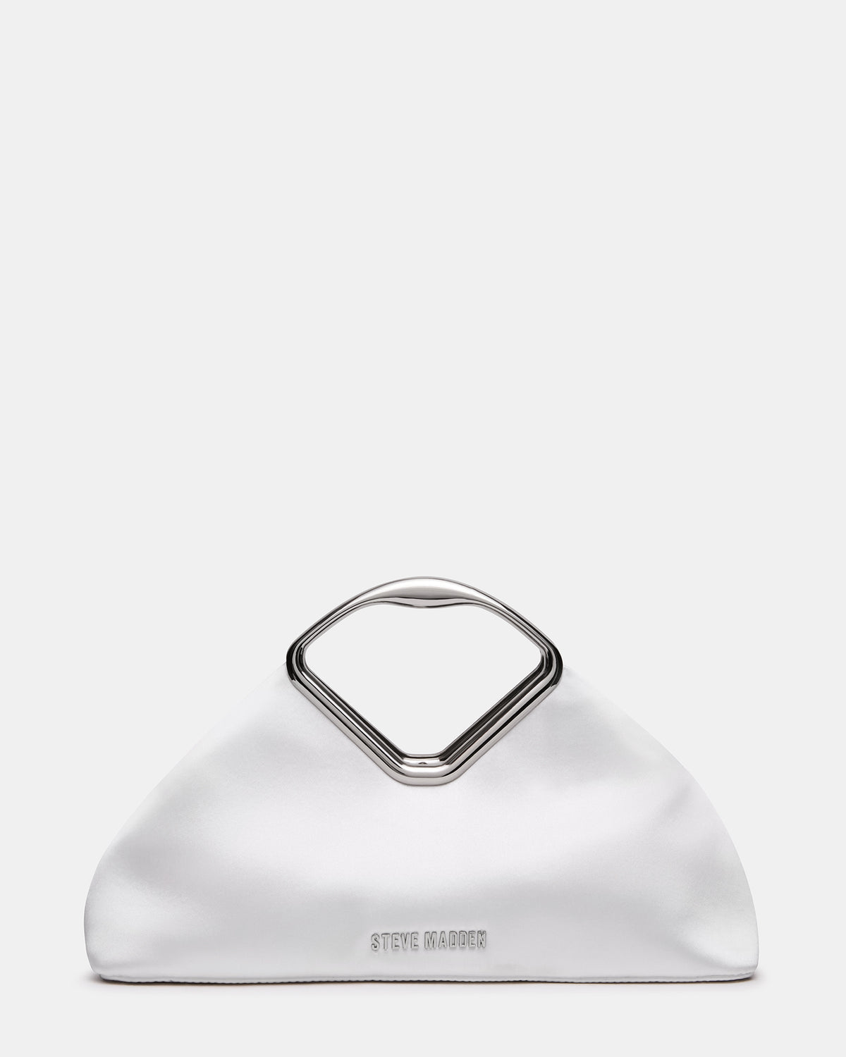 Steve Madden BARBARA Bag White Soft Satin Metal Bracelet Crossbody Clutch Handbag