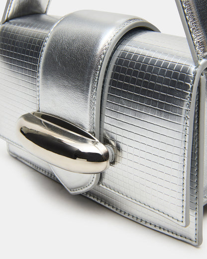 Steve Madden MISHELL Bag Silver Disco Top-Handle Mini Handbag