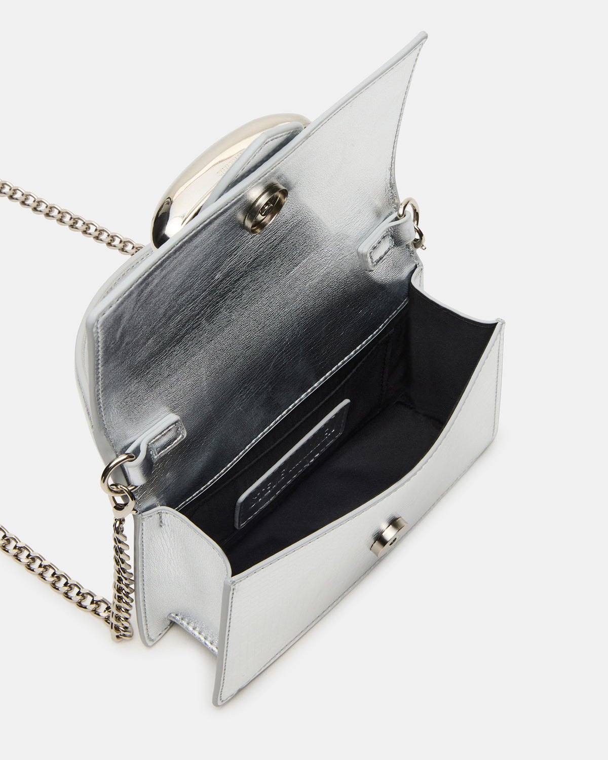 Steve Madden MISHELL Bag Silver Disco Top-Handle Mini Handbag