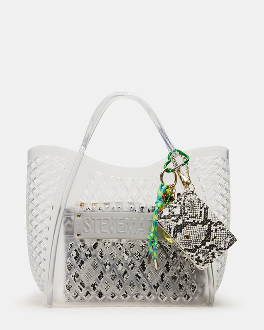 Steve Madden SUMMER Bag Clear Caged Jelly Top-Handle Tote Handbag