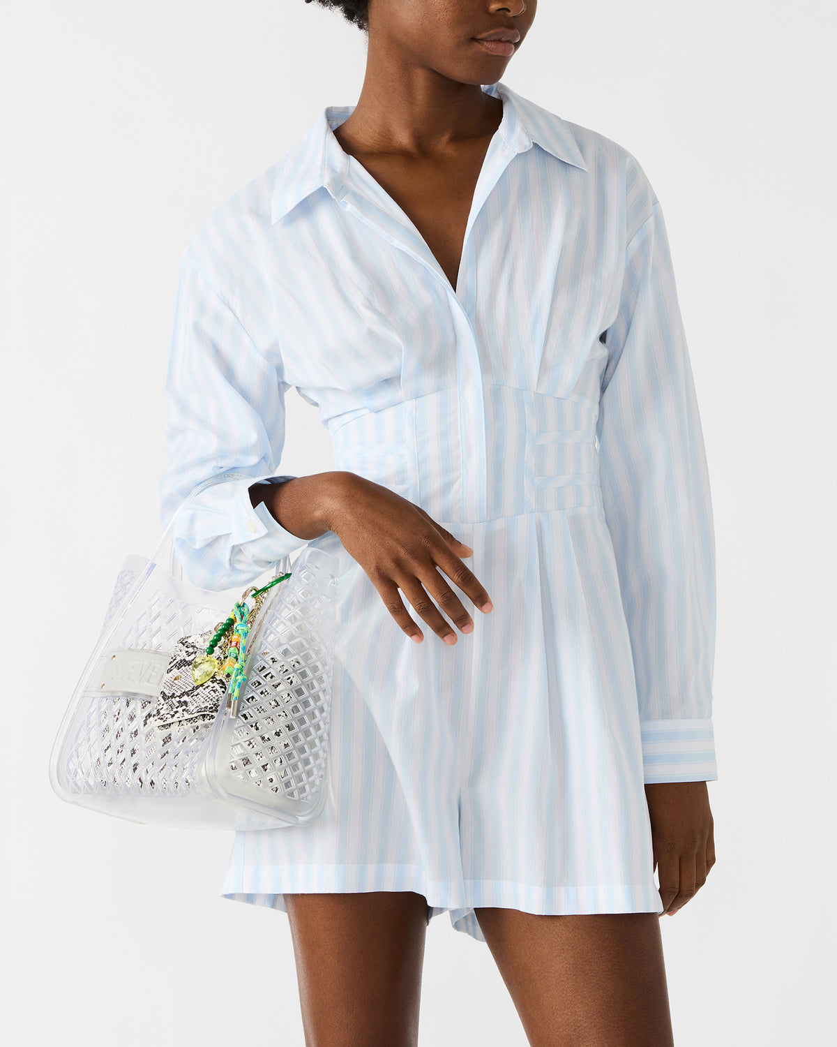 Steve Madden SUMMER Bag Clear Caged Jelly Top-Handle Tote Handbag