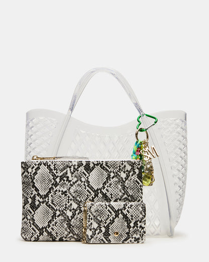 Steve Madden SUMMER Bag Clear Caged Jelly Top-Handle Tote Handbag