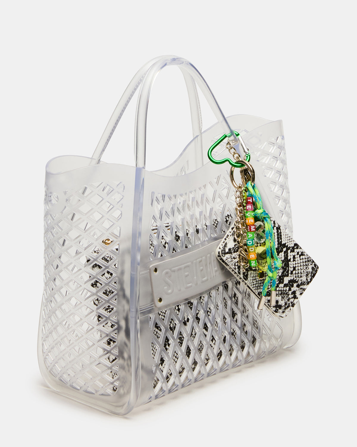 Steve Madden SUMMER Bag Clear Caged Jelly Top-Handle Tote Handbag