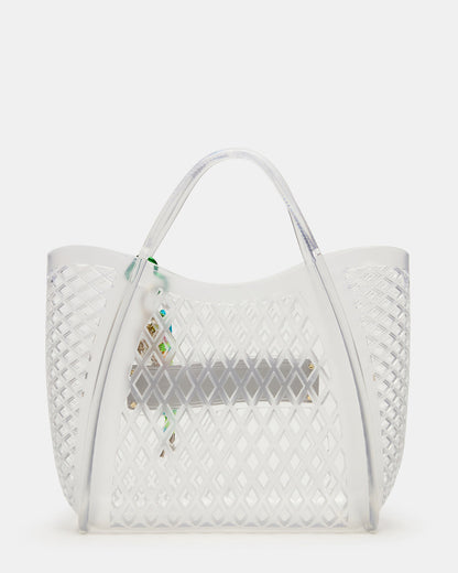Steve Madden SUMMER Bag Clear Caged Jelly Top-Handle Tote Handbag