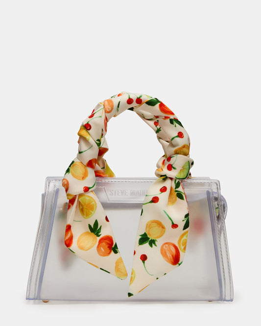 Steve Madden PEACH Jelly Bag Clear Mini Crossbody Top-Handle Handbag