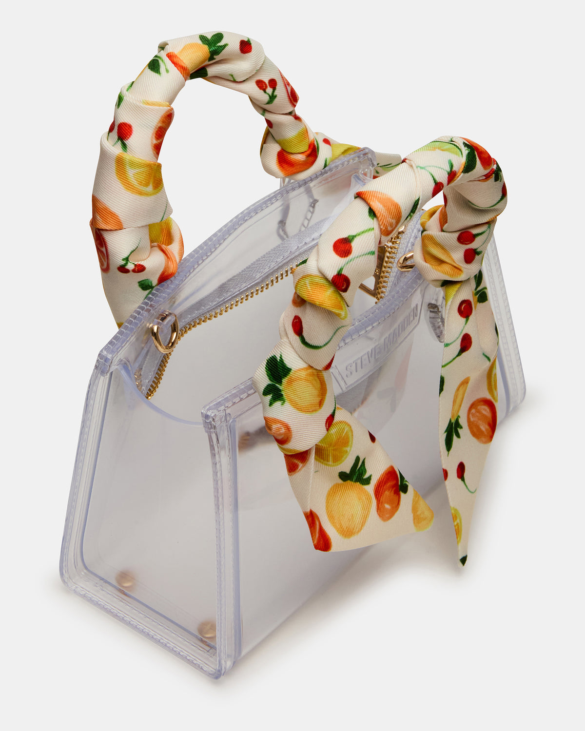Steve Madden PEACH Jelly Bag Clear Mini Crossbody Top-Handle Handbag