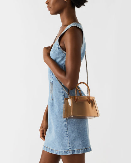 Steve Madden PEACH Jelly Bag Clear Mini Crossbody Top-Handle Handbag