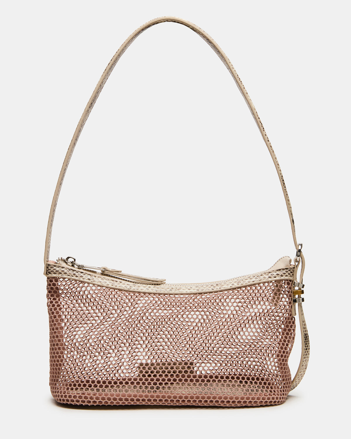 Steve Madden VIXEN Bag Blush Shoulder Strap Mesh Structured Bottom Women's Handbag