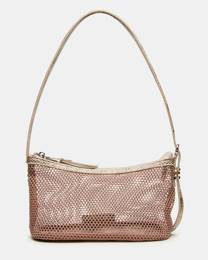 Steve Madden VIXEN Bag Blush Shoulder Strap Mesh Structured Bottom Women's Handbag