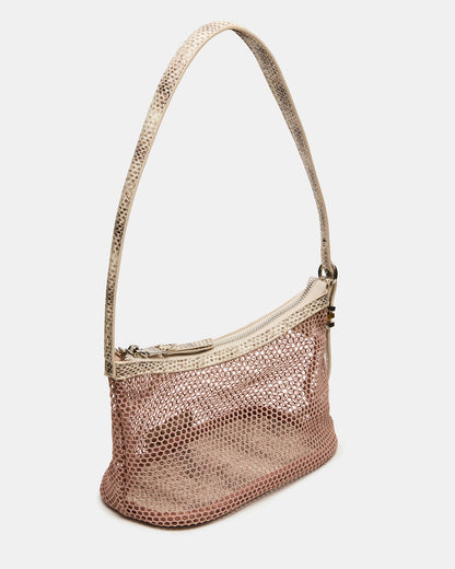 Steve Madden VIXEN Bag Blush Shoulder Strap Mesh Structured Bottom Women's Handbag