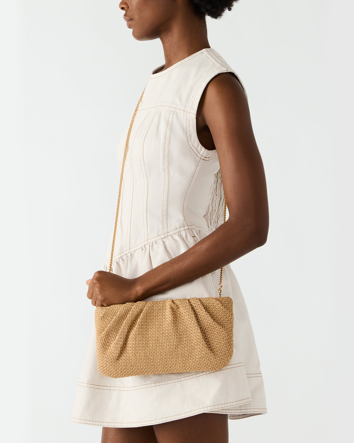 Steve Madden PALOMAA Bag Natural Straw Clutch Crossbody Handbag