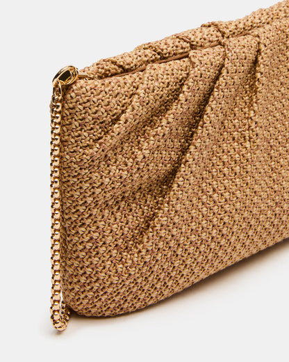 Steve Madden PALOMAA Bag Natural Straw Clutch Crossbody Handbag