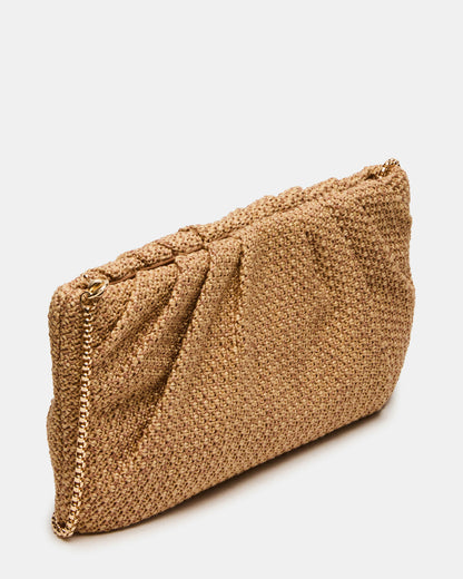 Steve Madden PALOMAA Bag Natural Straw Clutch Crossbody Handbag