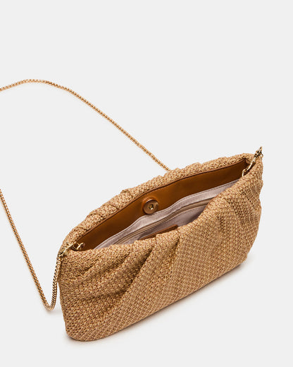 Steve Madden PALOMAA Bag Natural Straw Clutch Crossbody Handbag
