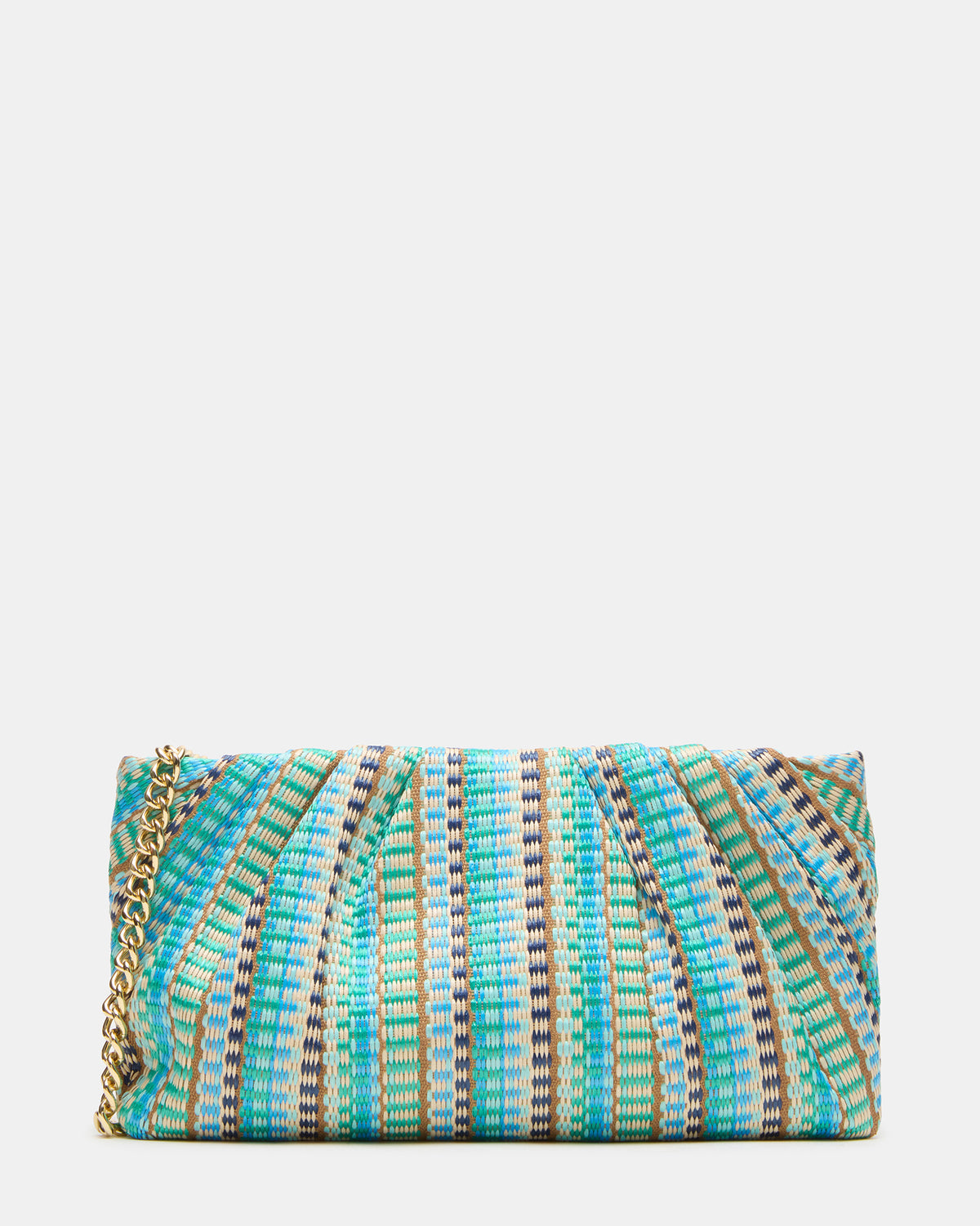 Steve Madden PALOMAA Bag Blue/Multi Straw Clutch Crossbody Handbag