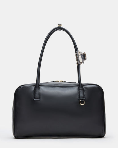 Steve Madden CANDICE Bag Black Shoulder Strap Box Satchel Handbag
