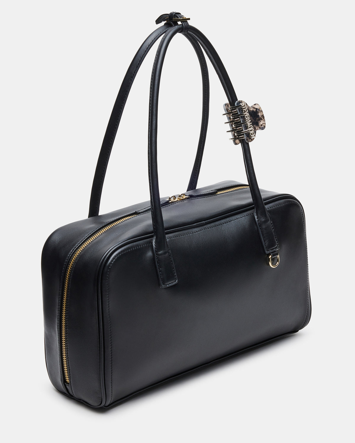 Steve Madden CANDICE Bag Black Shoulder Strap Box Satchel Handbag