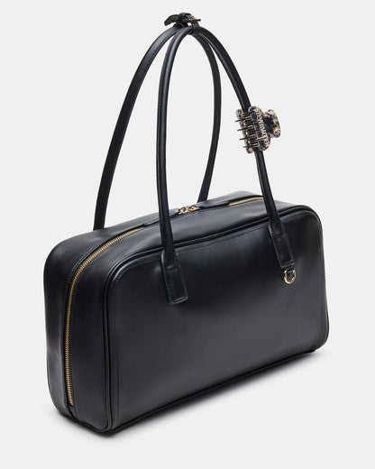 Steve Madden CANDICE Bag Black Shoulder Strap Box Satchel Handbag