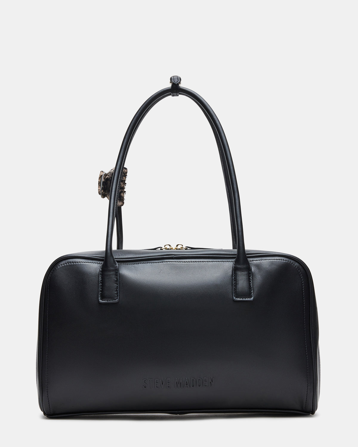 Steve Madden CANDICE Bag Black Shoulder Strap Box Satchel Handbag