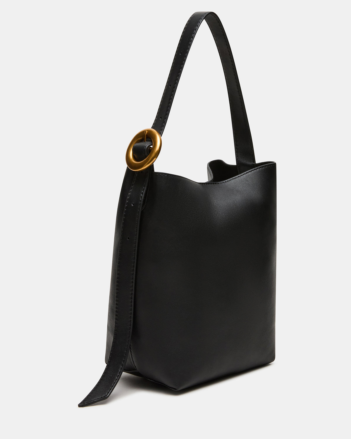 Steve Madden SOFIEE Bag Black Leather Shoulder Strap Bucket Tote Handbag