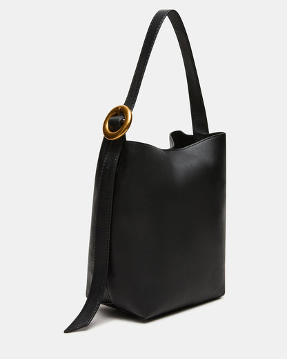 Steve Madden SOFIEE Bag Black Leather Shoulder Strap Bucket Tote Handbag