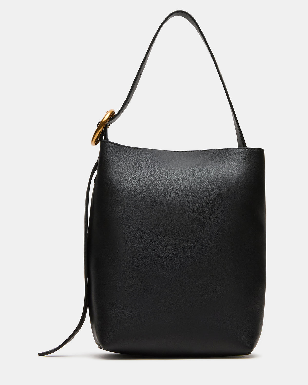 Steve Madden SOFIEE Bag Black Leather Shoulder Strap Bucket Tote Handbag