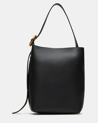 Steve Madden SOFIEE Bag Black Leather Shoulder Strap Bucket Tote Handbag