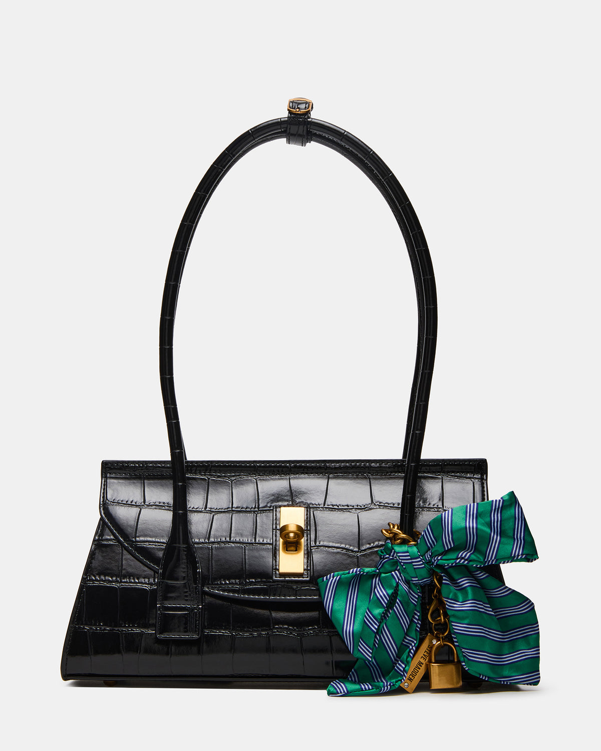Steve Madden MILAN Bag Black Elongated Menswear-Inspired Shoulder Strap Handbag