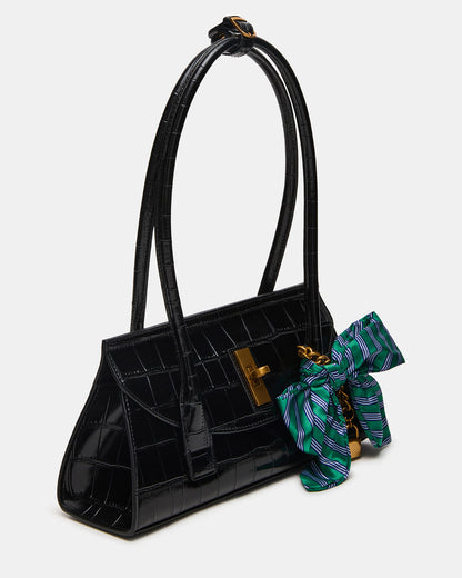 Steve Madden MILAN Bag Black Elongated Menswear-Inspired Shoulder Strap Handbag