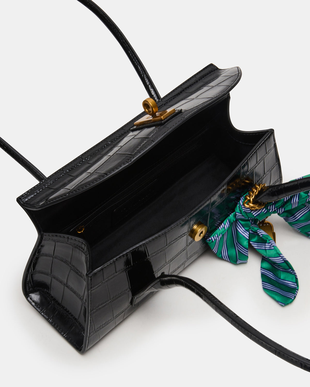 Steve Madden MILAN Bag Black Elongated Menswear-Inspired Shoulder Strap Handbag
