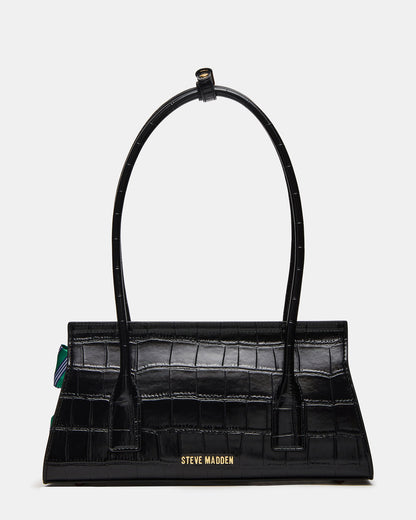 Steve Madden MILAN Bag Black Elongated Menswear-Inspired Shoulder Strap Handbag