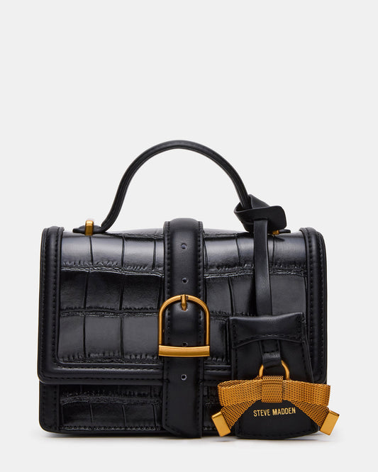 Steve Madden CLARK Bag Black Structured Top-Handle Mini Handbag