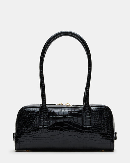 Steve Madden ANISE Bag Black Crocodile Elongated Shoulder Strap Handbag